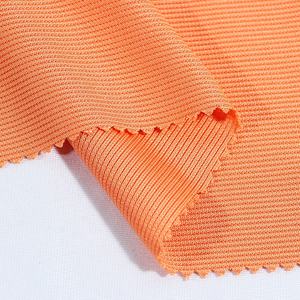 腾辉定制有机多色橙色100%涤纶斜纹速干2*2罗纹面料，用于女童服装-厂家直供 - Product Image 4