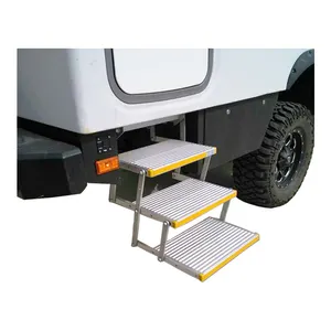 Lipat Manual RV Camper langkah aluminium Aloi langkah samping untuk Van berkemah mobil Trailer Motorhome truk karavan kapasitas beban 200kg