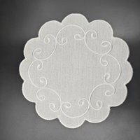 Tapis de repas en broderie de lin rond napperon ménager pour salle à manger tapis décoratif de table de mariage