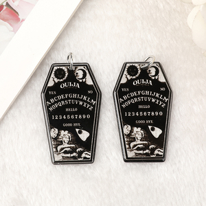Amuletos de ataúd de Halloween, tablero de <span class=keywords><strong>Ouija</strong></span>, hallazgos de joyería acrílica para pendientes, collar Diy - Product Image 4