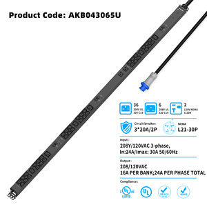 Tùy chỉnh PDU akb043065u với điều khiển cá nhân từ xa thông minh & màn hình <span class=keywords><strong>LCD</strong></span>, đơn vị phân phối điện (PDU) - Product Image 2