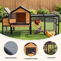 Poulailler en bois à plusieurs niveaux, maison pour volailles, écologique, durable, cage anti-évasion, toit en asphalte imperméable pour jardin