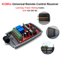 Récepteur de télécommande de porte de garage 433MHz DC 12-24V 433.92mhz Commutateur émetteur de commande de porte à code roulant fixe
