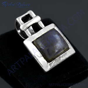 Art Palace - Colgante Solitario Geométrico de Ónix Plateado, Unisex, Clásico, Ideal para Regalo - Product Image 2