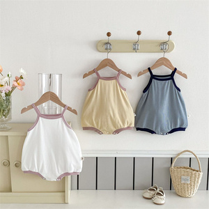 1 pezzo pagliaccetto in cotone tinta unita con etichetta privata - Product Image 3