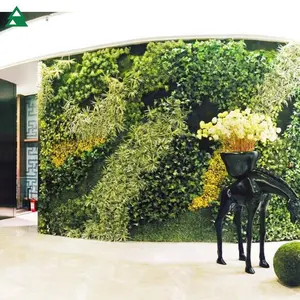 Jardin Verticale Kunstmatige, Groothandel Draagbare Plastic Verticale Groene Nep Plant Kunstgras Muur Voor Home Tuin Volkskunst