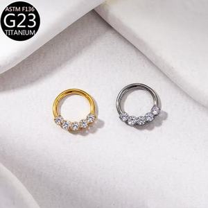 Anelli Segmentati in Titanio e Zirconio <span class=keywords><strong>per</strong></span> Piercing al Naso, Gioielli da Donna <span class=keywords><strong>per</strong></span> Matrimonio, Orecchini a Cerchio alla Moda, <span class=keywords><strong>Anello</strong></span> Daith - Product Image 3