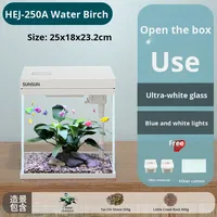 Aquarium ultra-clair Sensen à circulation automatique pour salon, bureau, usage domestique, petit aquarium en verre pour personnes pressées, vente en gros