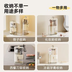 Draining Rack Oval Multipurpose Large Capacity With Plastic Lid For Chopsticks Utensils Storage - Product Image 4