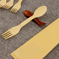 Fourchette-cuillère en bambou biodégradable certifiée FSC, 170 mm, écologique, jetable, pour pique-nique et fête