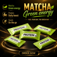 Barres protéinées au matcha, mini-carrés énergétiques, quinoa, cassis, pour adultes