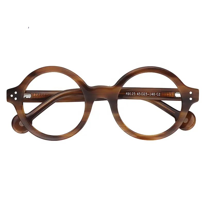 Montura de gafas de acetato, montura de gafas redonda de diseñador, Estilo Vintage, nuevo modelo
