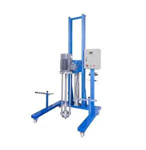 Mixer homgenizer pengangkat hidrolik, mixer termogenisasi industri, mixer dudukan geser tinggi untuk produk cairan