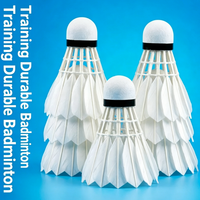 Volants de badminton hybrides en plumes d'oie pour entraînement professionnel, vol stable de niveau tournoi, utilisation extérieure - Balles super durables