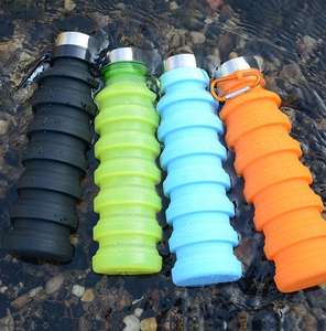 Bouteille d'eau pliable portable en silicone de 500ml de qualité alimentaire facile à transporter avec couvercle pour usage extérieur - Product Image 6