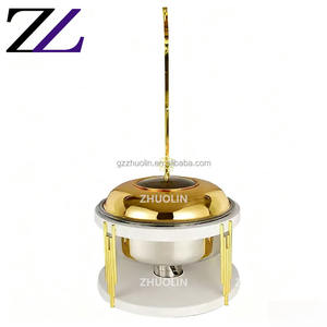 Tapa de gancho colgante de gran tamaño de 10L, juego de servicio de catering de Buffet de caligrafía árabe Blanca Dorada, platos de Cheffing ejecutivos para bodas - Product Image 3