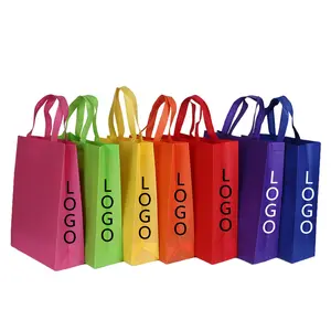 Curved Corners Tote Non Woven Bag Laminated Non Woven Shopping Reusable Eco Tote Bag Custom Hot Lulu Lemon Non Woven Bag