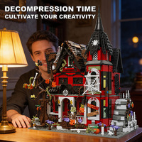 Ensemble de blocs de construction maison hantée édition limitée Halloween, modèle de jouet en ABS de style gothique pour les 14 ans et plus, décoration de bureau, bricolage hanté