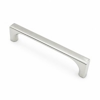 Poignées de meuble en aluminium massif chromé poli, tirants de tiroir argent miroir, quincaillerie moderne pour cuisine et armoire