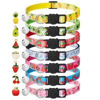 Bestverkochte nylon kattenhalsband met bel en fruit hanger, anti-verstikkingsgesp, groothandel