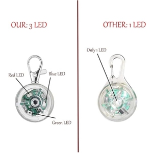 3 Modes Adjustments Battery USB Recharged Waterproof Pets <strong>Dogs</strong> Night <strong>Walking</strong> Safety LED Clip on Pendant <strong>Lights</strong> - Product Image 3