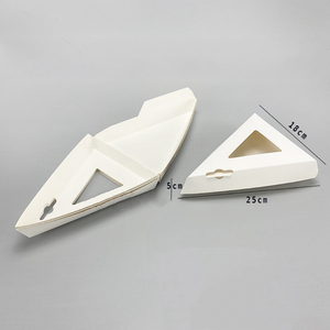 Caja de <span class=keywords><strong>pizza</strong></span> triangular con tapa de papel Kraft personalizada Caja de pastel personalizada con ventana para embalaje de alimentos para exhibición de <span class=keywords><strong>pizza</strong></span> y pastel en cubitos - Product Image 6