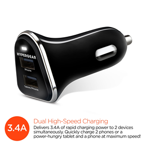TD HyperGear Hi-Power Dual USB 3.4A caricatore per auto