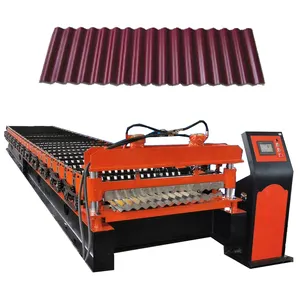 China Kleur Stalen Golfplaten Dakbedekking Muur Ijzeren Plaat Maken Golfkarton Roll Forming Machine