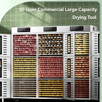 Commerciële 9-kamer multifunctionele voedseldroger, 90 trays, stille dehydrator voor fruitteeltbedrijven & voedingsfabrieken