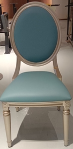 Wholesale Luxury Aluminum <b>Dining</b> <b>Chair</b> Champagne Gold Finish European Modern Design Fabric Upholstered Seat for Restaurant Use - Product Image 3