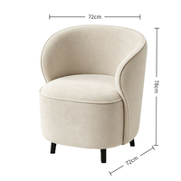 Fauteuil Incurvé Tenghang Style Crème Moderne, Chaise Longue Individuelle pour Salon, Chambre, Réception, Mobilier Nordique Wabi-Sabi