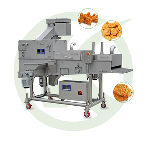 Venta superior Precio de molino pequeño Pepita de pollo Cubo de pescado Preduster Flouring Machine Máquina pulverizadora de cama plana - Product Image 4