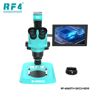 Microscope stéréoscopique trinoculaire RF4 RF-6565TV-2KC2PRO+S010 avec caméra HD 2K et <span class=keywords><strong>écran</strong></span> <span class=keywords><strong>d</strong></span>'affichage, <span class=keywords><strong>outils</strong></span> de réparation de cartes de circuits imprimés de téléphones portables - Product Image 4
