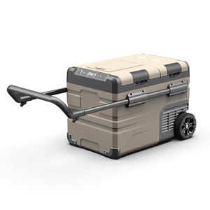 TAW35 Road Camping RV Mini Refrigerador de coche 12V <span class=keywords><strong>Nevera</strong></span> de coche solar portátil de doble zona <span class=keywords><strong>con</strong></span> asa y <span class=keywords><strong>ruedas</strong></span> - Product Image 1