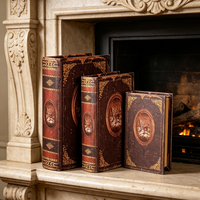 Nouveauté : Boîtes de rangement en bois rustiques faites à la main pour femmes et enfants, décoratives, en forme de faux livre, pour la maison et la décoration.