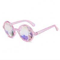 Lunettes de soleil kaléidoscopiques à strass arc-en-ciel pour festival de musique, lunettes à réfraction prismatique