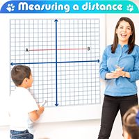 Tableau blanc interactif double face effaçable à sec avec grille de coordonnées carrée (axe XY) pour l'apprentissage des mathématiques