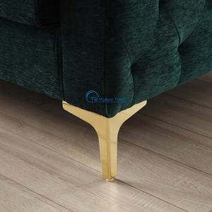 صوفا مخصصة على الطراز الأوروبي بتصميم حديث مخملي منجد ، أريكة للاستخدام في مجمع الشقق - Product Image 4