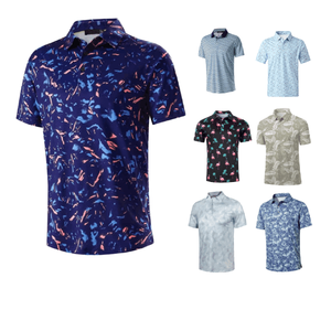 Uniformes de Golf con Logotipo Personalizado, Camisetas Polo para Hombre de Secado Rápido con Estampado por Sublimación, Fabricante de Ropa de Poliéster y Elastano - Product Image 1