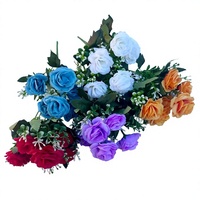Mini Bouquet de Roses Artificielles Style Naturel Fleurs Artificielles Décoration Simple pour Centre de Table Maison Bureau Mariage
