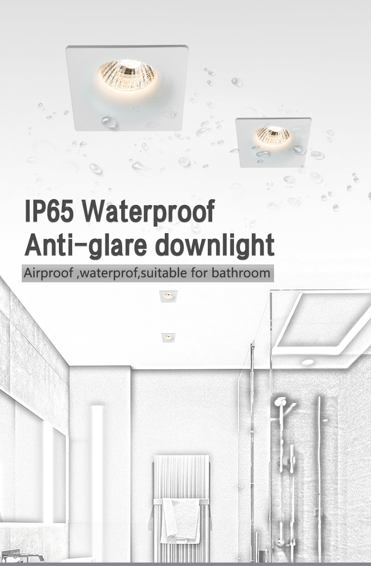 GU10 Recessed Black Adjustable LED Downlight Anti Glare IP 20
