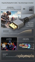 Cable DP 2.1 Ultra HD 16K 60Hz Macho a Macho de Alta Frecuencia de Actualización para Monitor de Juegos, Tarjeta Gráfica, PC de Escritorio