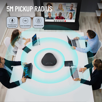 Microphone omnidirectionnel de conférence vidéo sans fil 5.8G, microphone à 360 degrés, haut-parleur de conférence mains libres