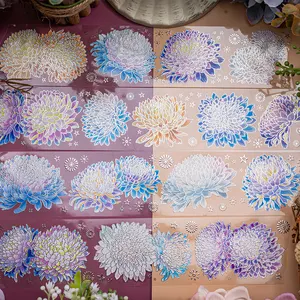 공장 직영 가격 다이 컷 꽃 꽃잎 나비 PET 와시 테이프 맞춤형 인쇄