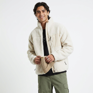 Chaqueta de Invierno Casual para Hombre, Chaqueta de Forro Polar Sherpa con Capucha de Lana de Cordero, Cuello Alto con Cremallera, Abrigo de Invierno con Cremallera - Product Image 1
