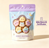 Sachet refermable personnalisé avec logo, pochette en plastique à fermeture éclair pour l'emballage de biscuits, de gâteaux croustillants et de snacks