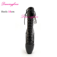 Bottines à talons hauts en acier de 18 cm, style fétiche extrême, dentelle, pour jeux SM, danseuses exotiques, bottes de ballet pour femmes
