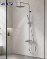 Colonne de douche murale moderne avec approbation OEM Watermark, ensemble de douche à effet pluie avec entrée d'eau pour salle de bain d'appartement