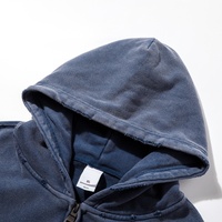 Sweater Hoodie Zipper Vintage 430gsm Custom Logo Grosir Pabrik Model BOXY Bahan Terry