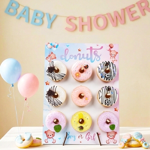 Lot de 2 présentoirs en bois <span class=keywords><strong>licorne</strong></span> pour donuts, supports muraux pour noix, pour mariage, baby shower, anniversaire, outils de pâtisserie - pour la <span class=keywords><strong>décoration</strong></span> de fête - Product Image 2